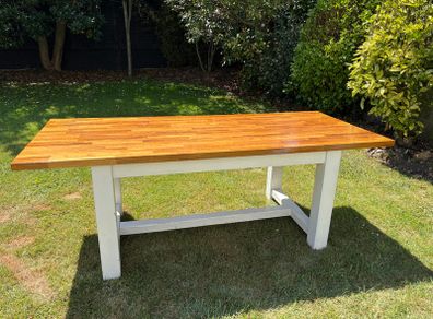 Stunning Solid Iroko Wood Kitchen Refrectory Table