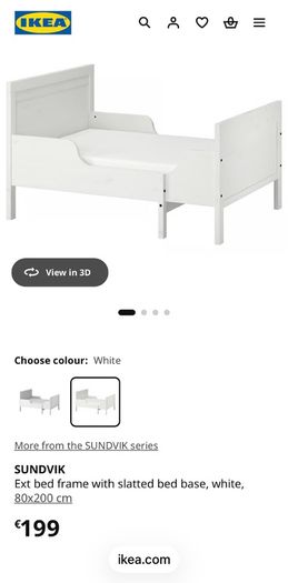 ikea kids bed sundvik - extendable