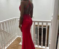 Red sparkly prom dress