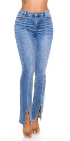 BOOTCUT HIGHWAIST JEANS WITH SLIT size xs s s to small m   for taller girl
