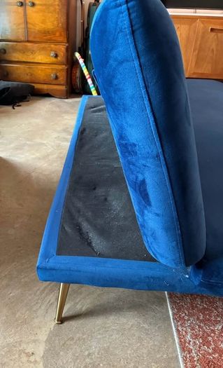 Habitat Matteo Clic Clac Blue Velvet Sofa Bed