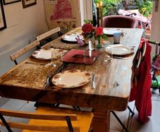 Solid wood dining table