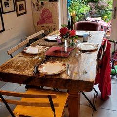 Solid wood dining table
