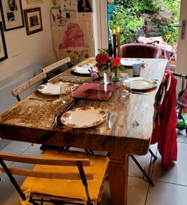Solid wood dining table