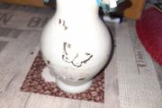Antique Fenton Milk Glass Vase Ruffled Sky Blue Rim, Postage Available or Collection