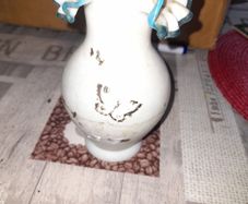 Antique Fenton Milk Glass Vase Ruffled Sky Blue Rim, Postage Available or Collection