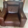 2 Brown Leather Armchairs Image 2
