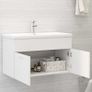 Sink Cabinet with Built-in Basin White Chipboard Image 3