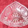 Triangular Cut Crystal Glass Footed Jewelry Dish Image 4