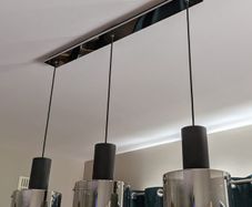 3 Light Pendant - Black and Smoke Fade Glass