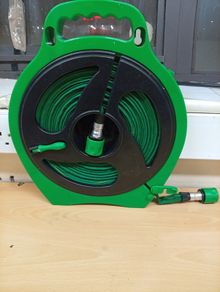 Compact 15m Flat Garden Hose & Reel. Good Condition!