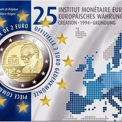 Belgium 2 Euro Commemorative Coin 2019 - European Monetary Institute (EMI) Coincard. BU