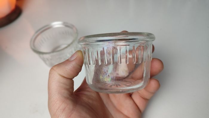 249 - Set of 2 Vintage Clear Glass Collectible Decorative Ramekins
