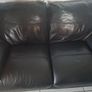 Genuine black leather 3 seater sofa Image 3