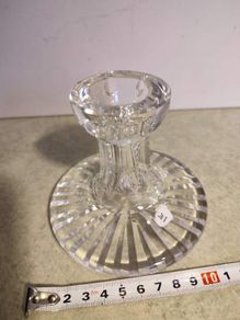 Waterford Crystal Candle Holder Holder Pillar Candlestick Signed Glass Cut. NO26.
