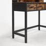 _Dressing Table, Dressing Table with Stool, Cosmetic Table with Oval Mirror and Open Compartment, Drawers, Industrial Design, for Bedroom, Dressing Room, Vintage Brown/Black Image 6