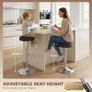 Set of 2 Swivel Bar Stools PU Leather Height Adjustable with Footrest Brown Image 5