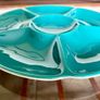 Confetti Serving Dish Teal Green by  Aluminia Royal Copenhagen Denmark 1950s Image 8