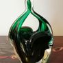 Vintage Green Art Glass Basket Vase by Josef Hospodka. Chribska Glassworks. Image 6