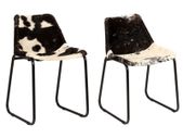 Dining Chairs 2 pcs Genuine Goat Leather