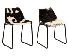 Dining Chairs 2 pcs Genuine Goat Leather