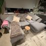 DFS grey fabric corner sofa Image 3