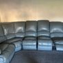 Grey Leather Recliner Couch Image 2