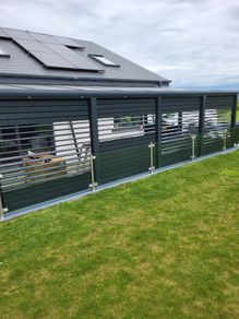 Aluminium/Wood slates/Aluminium sliding doors