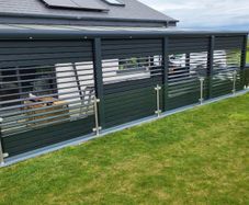 Aluminium/Wood slates/Aluminium sliding doors