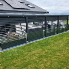 Aluminium/Wood slates/Aluminium sliding doors