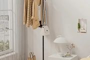 Coat Stand Metal - 180cm Coat Rack with 1 Hooks for Hanging Clothes, Hats and Bags, Clothes Rail for Entryway, Living Room, Black