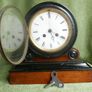 Beautiful 19thC French Japanned Wooden Drum Mantel Clock (c.1890) (works well) Image 6