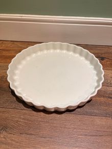 IKEA White Ceramic Fluted Pie Baking Dish