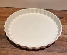 IKEA White Ceramic Fluted Pie Baking Dish