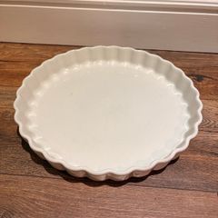 IKEA White Ceramic Fluted Pie Baking Dish