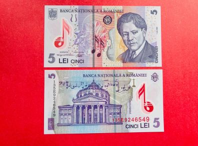 Romania. 5. LEI. 2013  Pick 118. Polymer  Plastic.  Uncirculated )