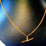 Pristine Vintage 9k Solid Gold T-Bar Necklace Image 7