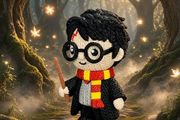 Harry Potter Inspired Crochet-Style Figure  Harry Potter Decoration