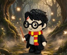 Harry Potter Inspired Crochet-Style Figure  Harry Potter Decoration