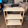 IKEA EKENABBEN 3 Tier Shelving Unit Wood & White Image 2