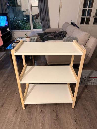IKEA EKENABBEN 3 Tier Shelving Unit Wood & White