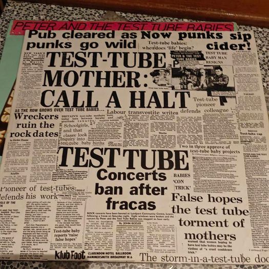 Peter and the test tube babies, Pissed and Proud LP, orig with inner Punk Skinhead Oi