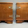 Mid-Century Italian Walnut Nightstands with Brass Hardware Image 5