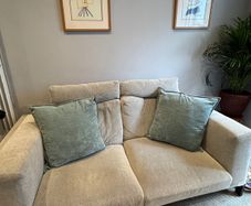 IKEA Grey 2 Seater Couch with added headrests