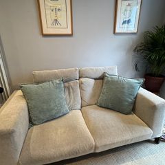 IKEA Grey 2 Seater Couch with added headrests