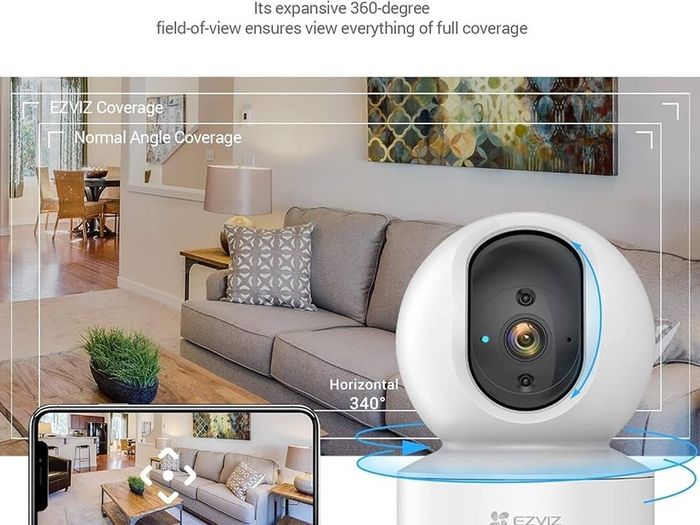 NEW SALE | Wireless Indoor Wifi Security Camera with App, Alexa & Google Control, 2.4GHz, Pan Tilt 360 Degree Baby Monitor, 1080P, Motion Detection, Auto Tracking, Two Way Talk, Alarm, Night Vision