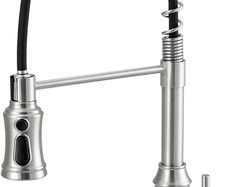 NEW SALE | Brushed Kitchen Tap,Spring Kitchen Taps with Pull Out Spray,3 Spray Modes 360 Degree Swivel High Arc Single Handle Kitchen Sink Mixer Tap with Pull Down Sprayer