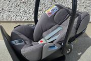 Cybex Cloud Z i-Size Infant Car Seat with Base Z Swivel Base &amp; Newborn Insert (Soho Grey)