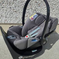 Cybex Cloud Z i-Size Infant Car Seat with Base Z Swivel Base & Newborn Insert (Soho Grey)