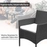Garden Lounge Set, Balcony Furniture Set for 4 People, 7 Pieces, with Table, Seat Cushion, Washable, Plastic, Flat Rattan Look, for Balcony or Patio Image 5